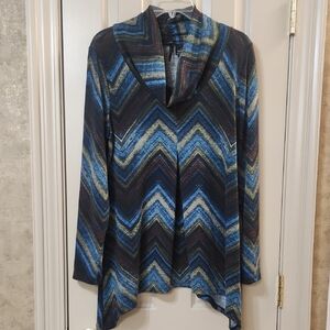 New Directions Blue and Black Cardigan